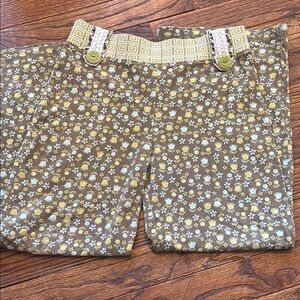 Kids Floral Brown Pants